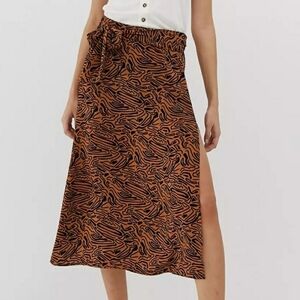 Vero Moda Fava Abstract Animal Print Midi Skirt Size Large